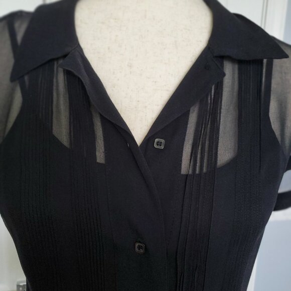 ALFANI - Sheer Button Down Top with Cami Small - Picture 12 of 16